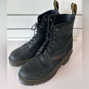 Dr. Martens Boots Womens Size 7 Black Shriver Hi Platform Lug Sole Combat 8 Eye